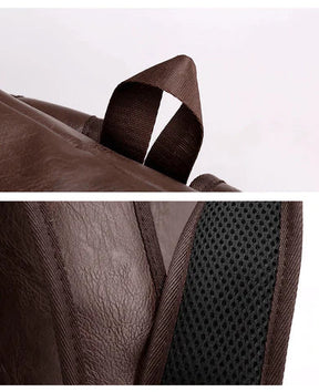 Mochila Masculina em Couro Genuino - Hermez Premium