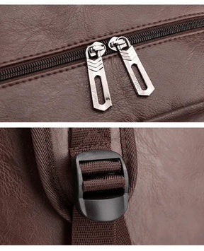 Mochila Masculina em Couro Genuino - Hermez Premium