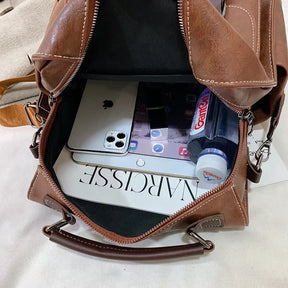 Mochila de Couro Feminina Modelo Vintage