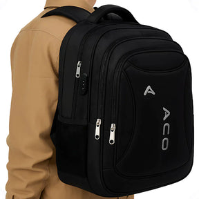 Mochila Unissex A.C.O Impermeável para Notebook Senha Carregamento USB/Fone